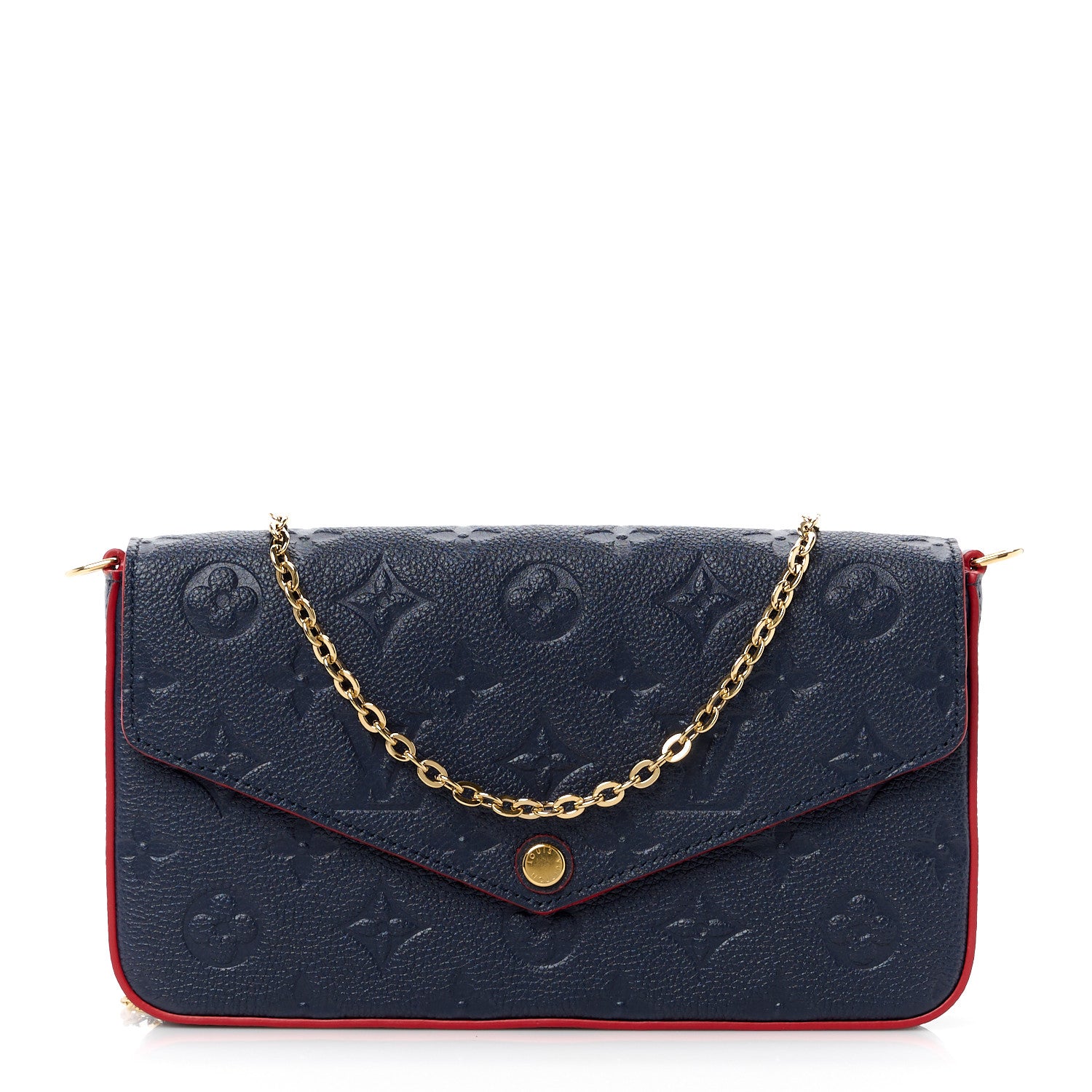 Louis Vuitton Empreinte Pochette Felicie Chain Wallet Marine Rouge 1 of 16