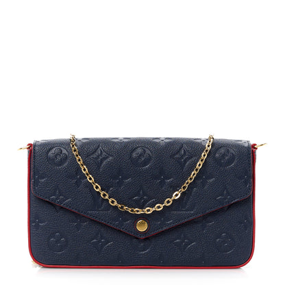 Louis Vuitton Empreinte Pochette Felicie Chain Wallet Marine Rouge 1 of 16