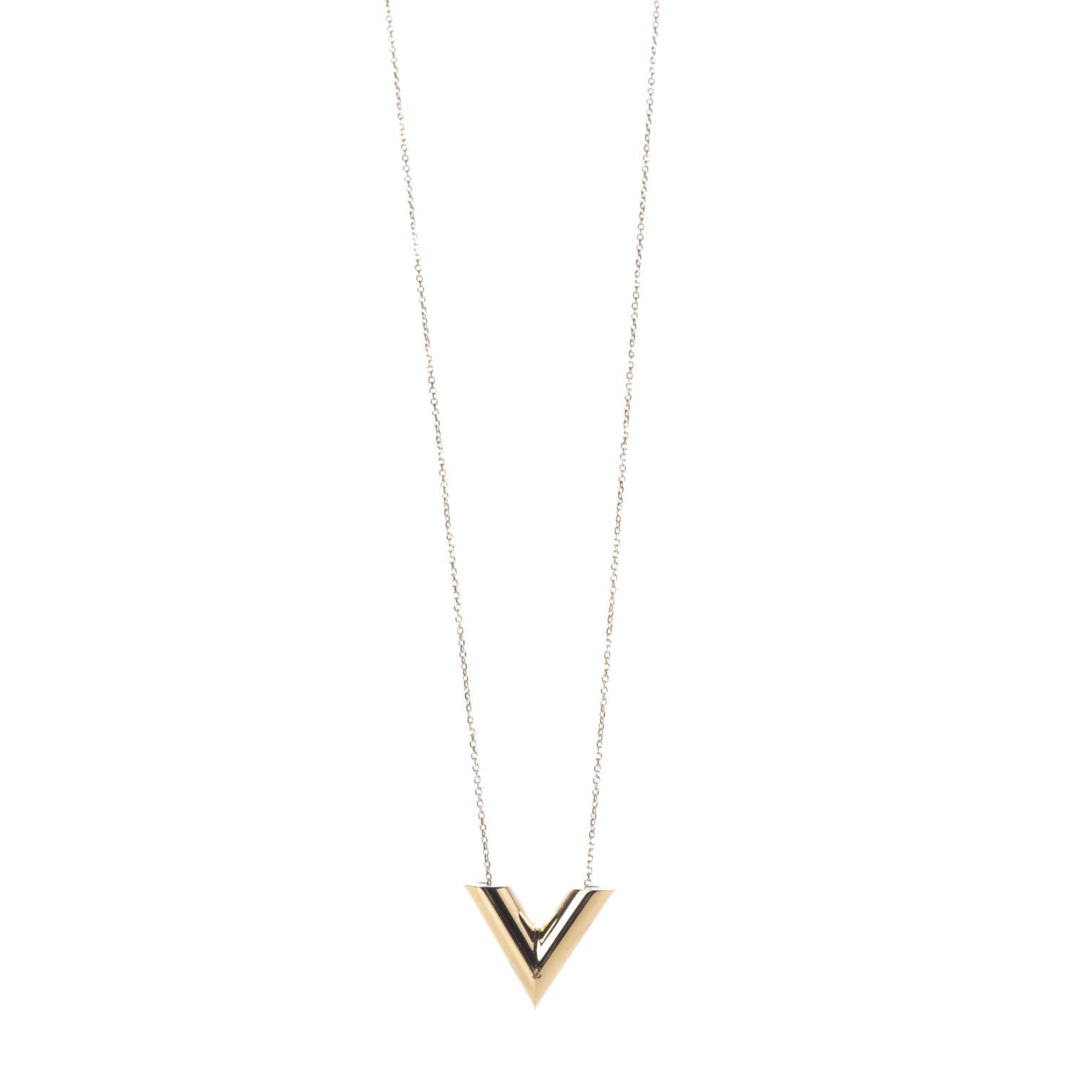 Louis Vuitton Essential V Necklace Gold 1 of 8