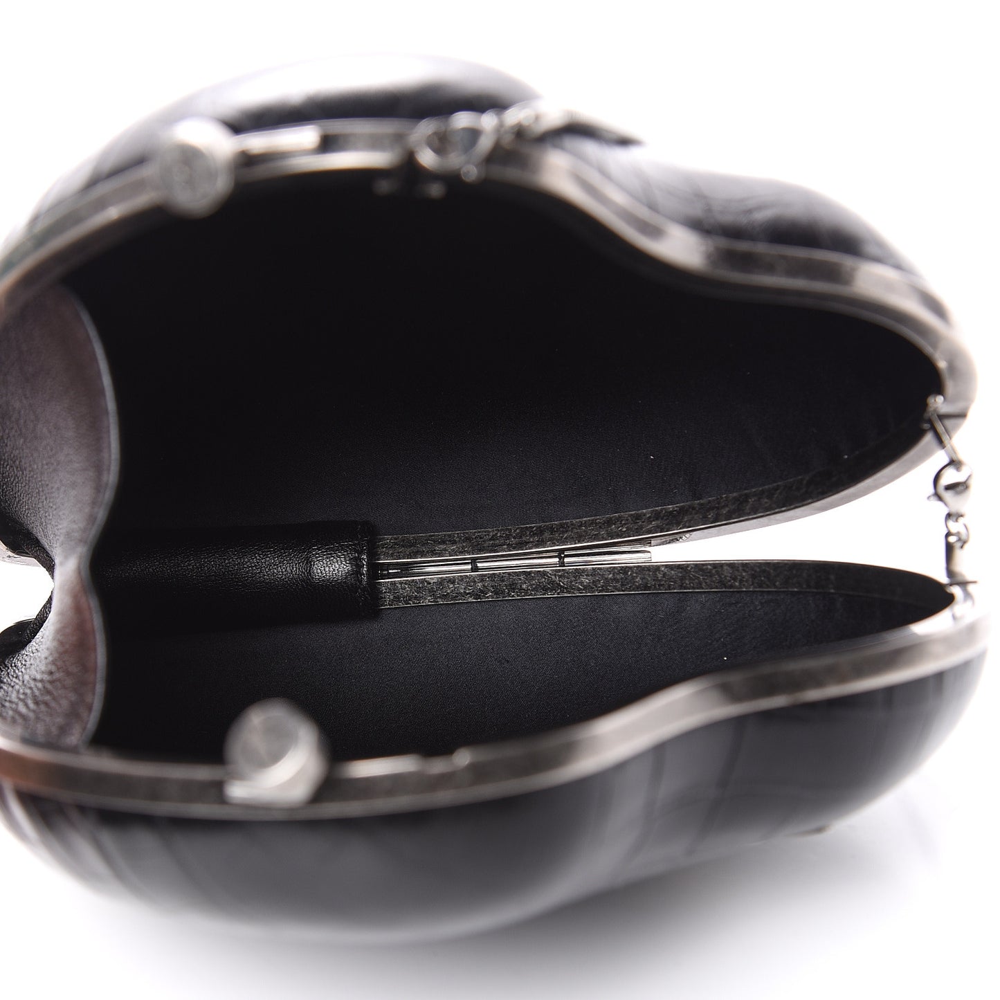 Calfskin Crocodile Embossed Monogram Love Box Bag Black