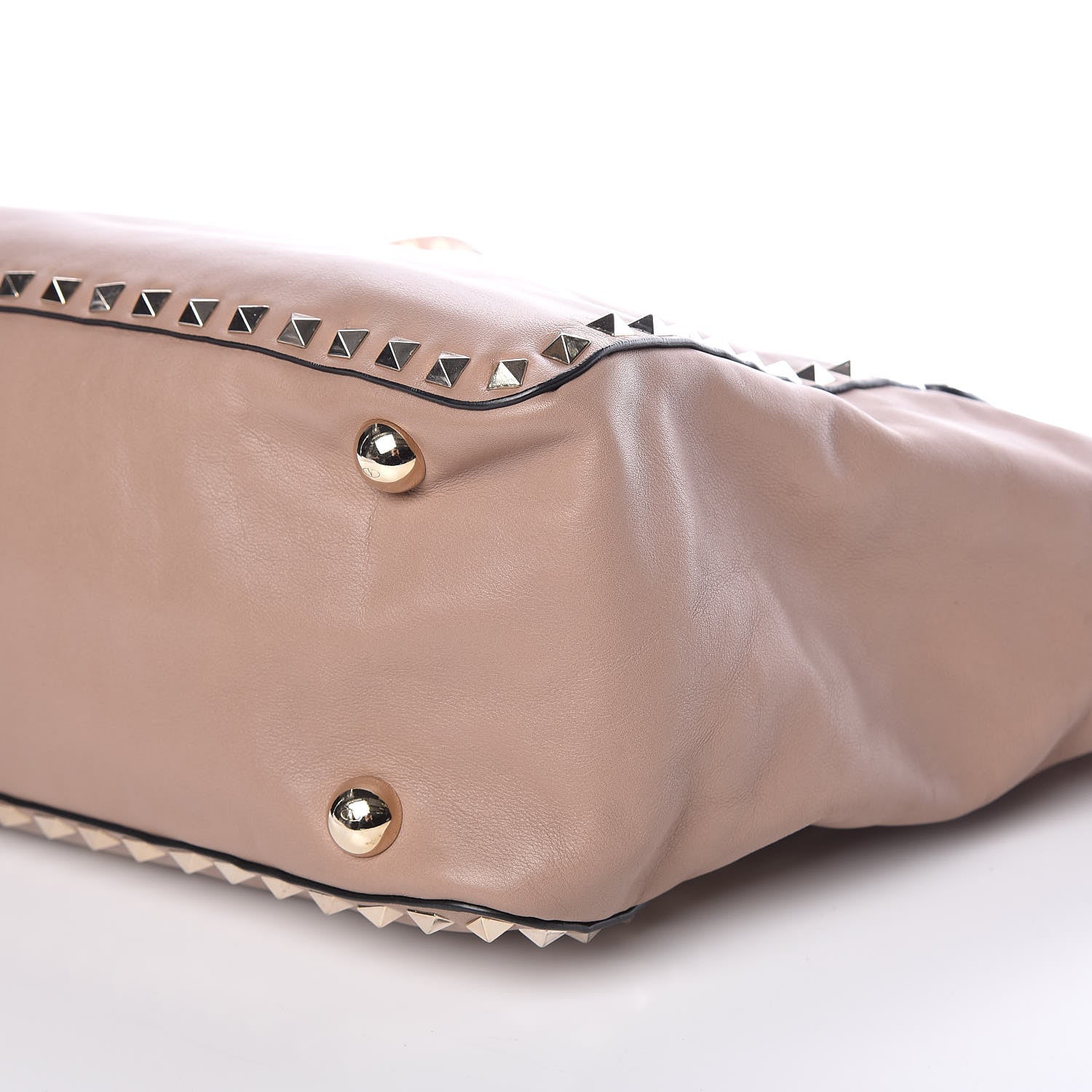 Valentino Garavani Vitello Rockstud Allover Single Handle Flap Tote Beige 6 of 11