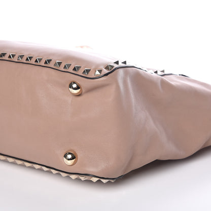 Valentino Garavani Vitello Rockstud Allover Single Handle Flap Tote Beige 6 of 11