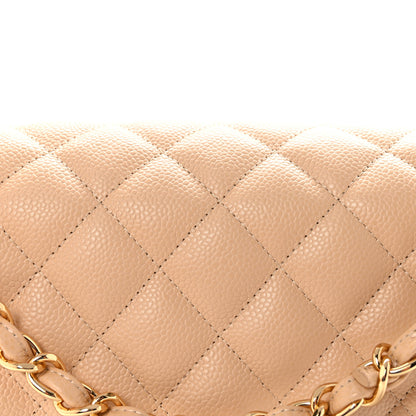 Chanel Caviar Quilted Jumbo Double Flap Beige 8 of 10