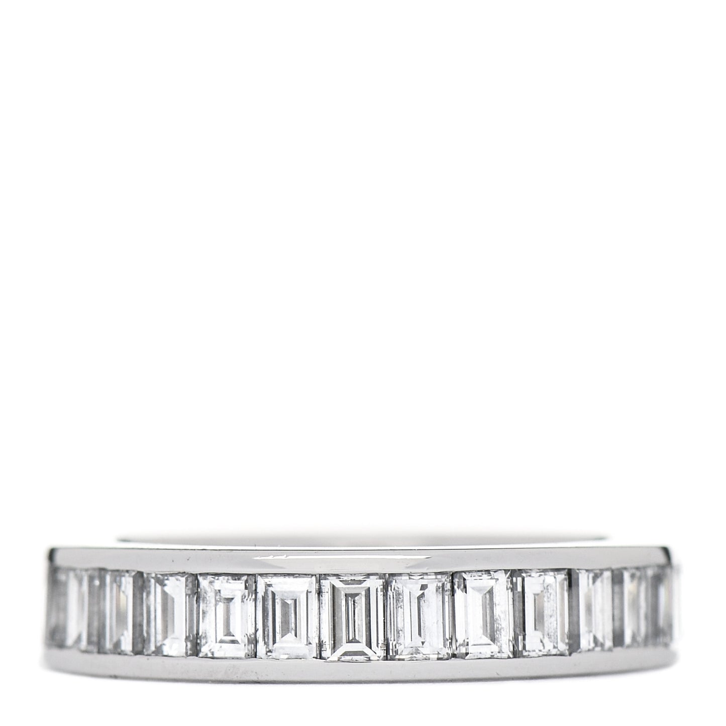 Platinum Diamond 4mm Channel-Set Baguette Eternity Band Ring 50 5.5