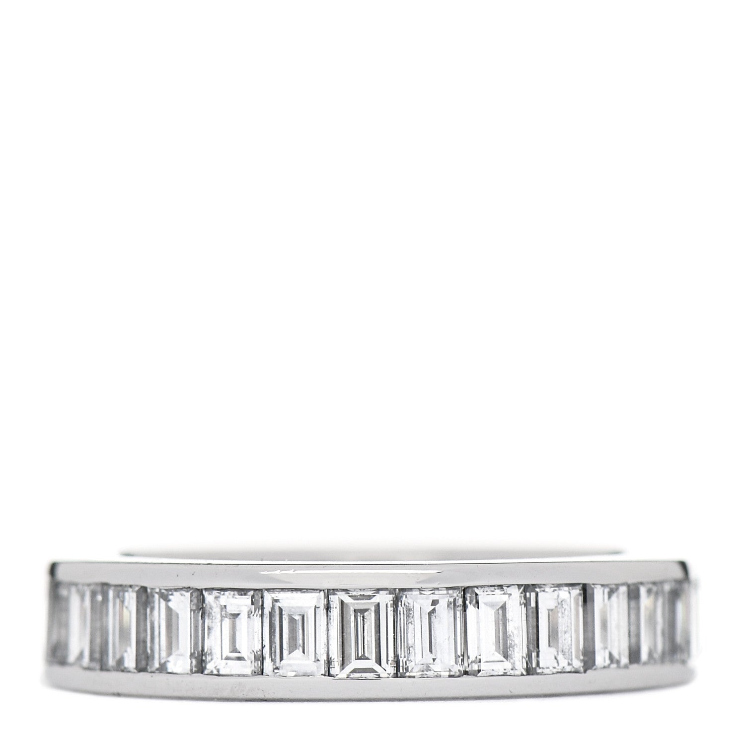 Tiffany Platinum Diamond 4mm Channel-Set Baguette Eternity Band Ring 50 5.5 1 of 5