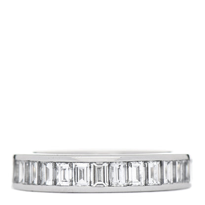 Tiffany Platinum Diamond 4mm Channel-Set Baguette Eternity Band Ring 50 5.5 1 of 5