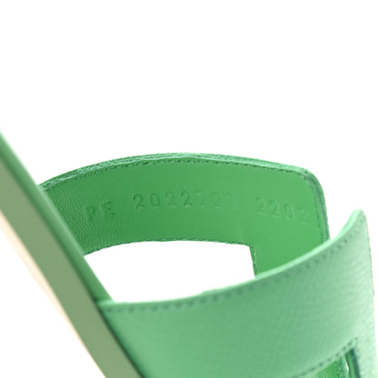 Hermes Epsom Oran Sandals 38 Vert Pomme 8 of 8