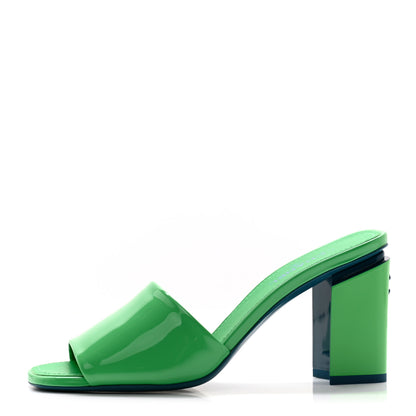 Chanel Patent CC Mules 37 Green Turquoise 1 of 9