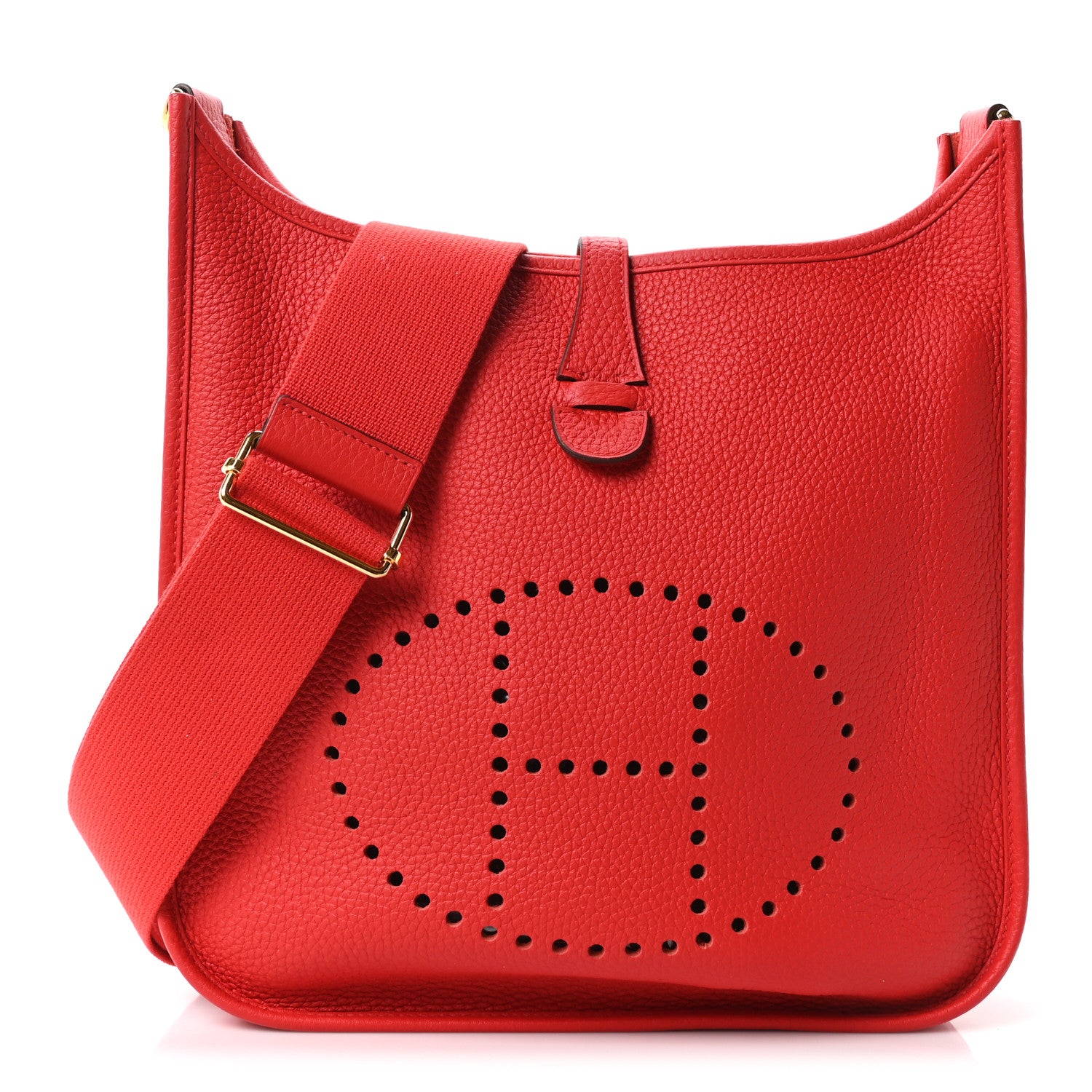 Hermes Taurillon Clemence EVELYNE III GM Rouge de Coeur 1 of 11