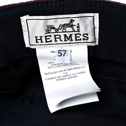 Hermes Glossy Lambskin Wool Womens Vauban Cap 57 7 of 8