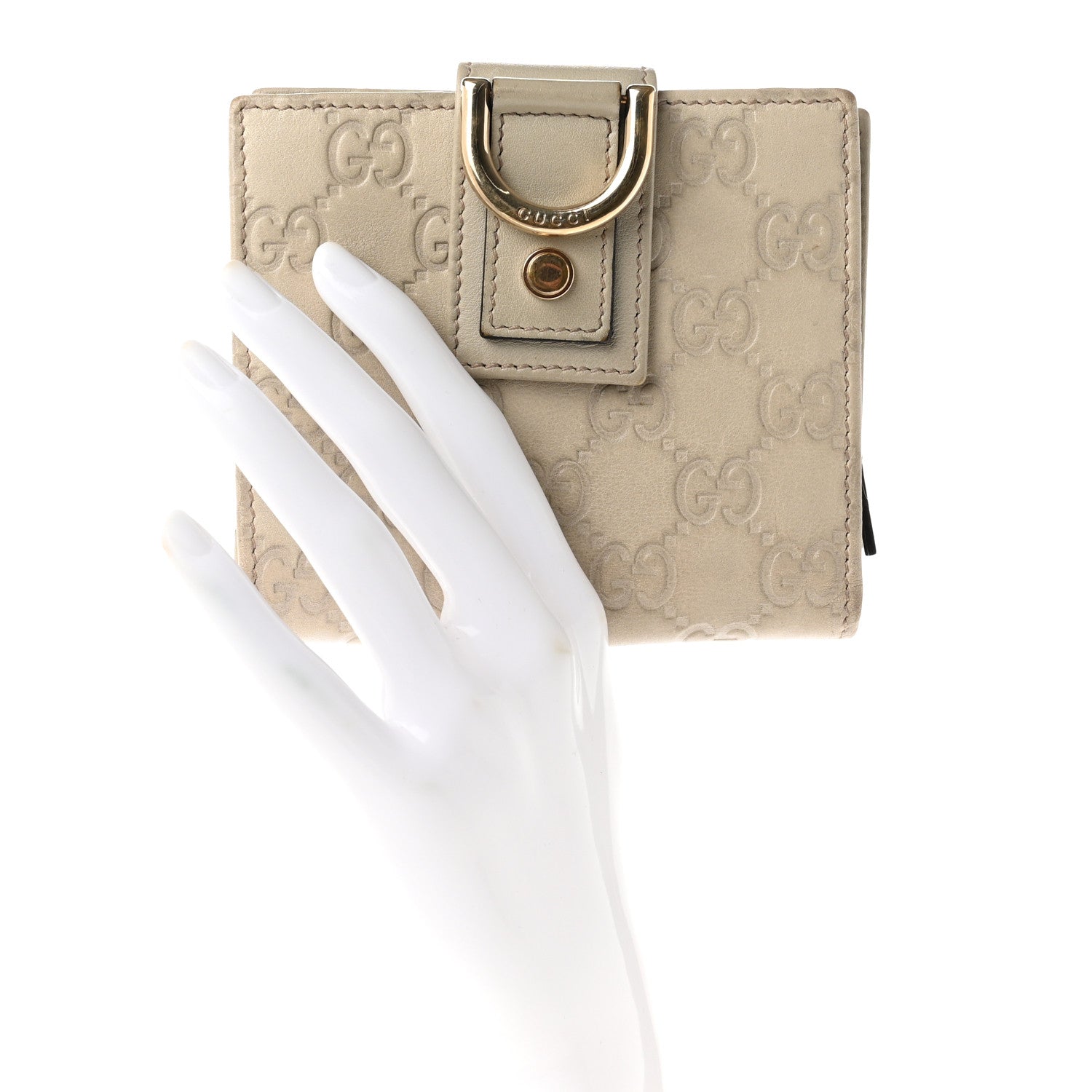Gucci Guccissima D Ring Compact Wallet Off White 2 of 11