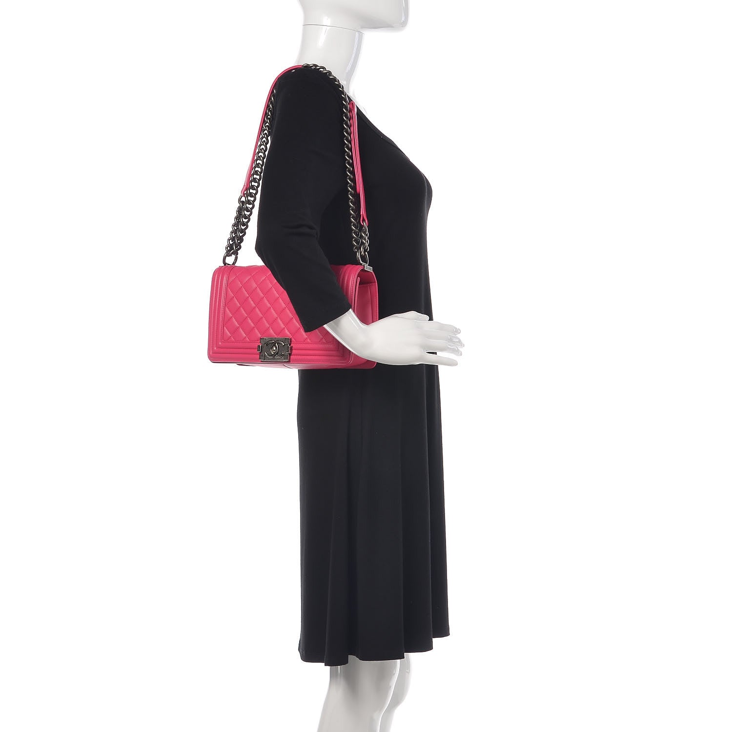 Chanel Calfskin Quilted Medium Boy Flap Pink 2 of 15