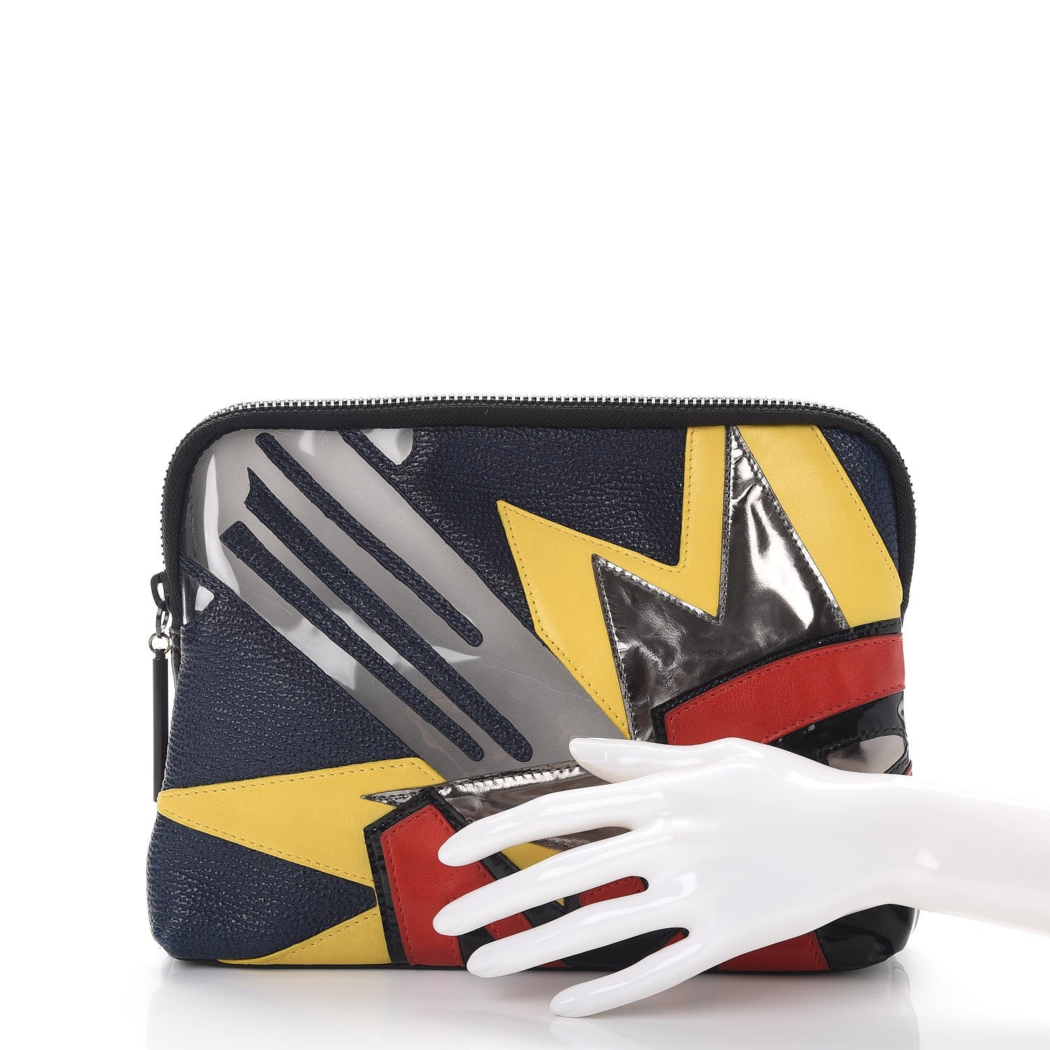 3.1 Phillip Lim 3.1 Calfskin PVC Patchwork 31 Minute Bang Zip Cosmetic Case Multicolor 2 of 7