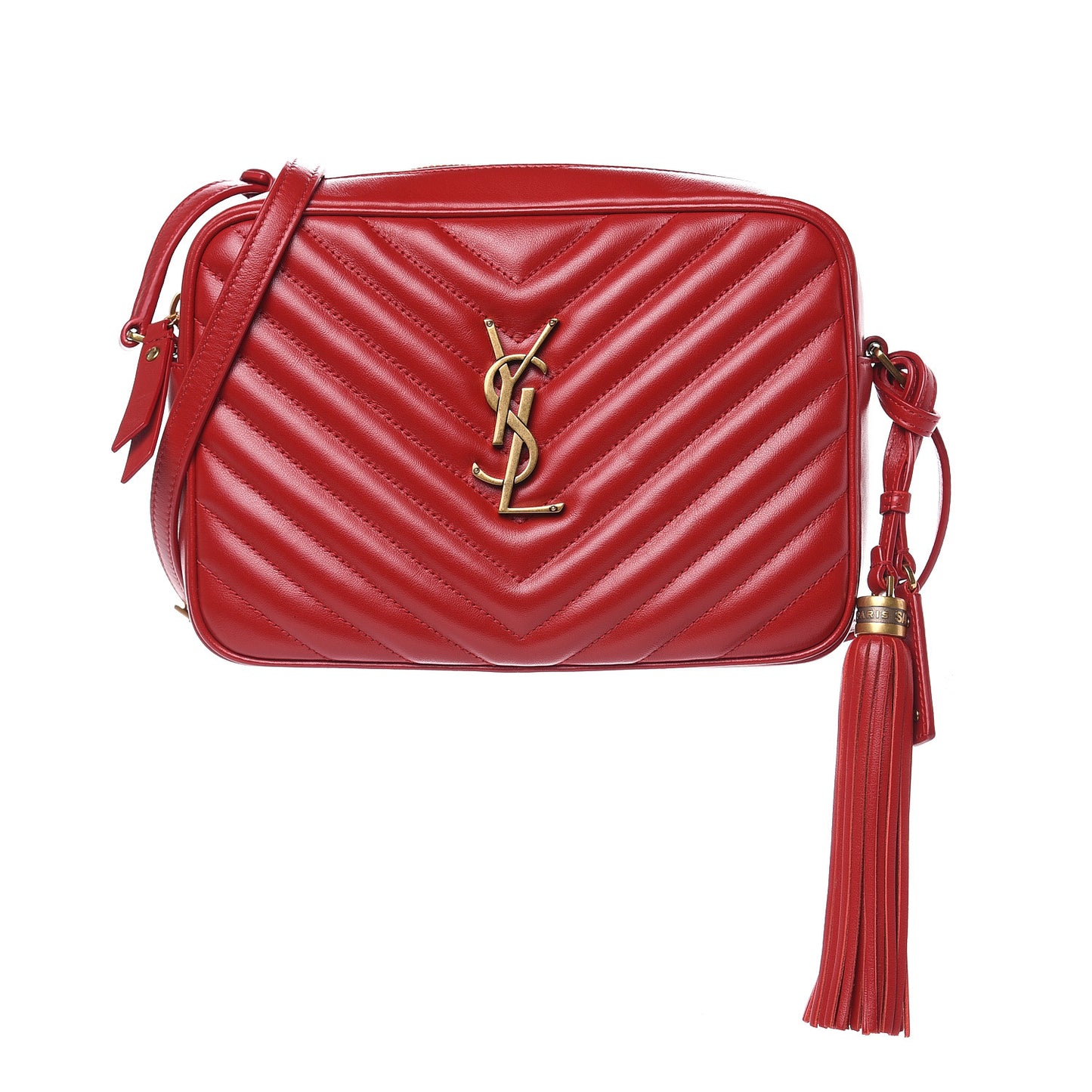 Calfskin Matelasse Monogram Lou Camera Bag Red
