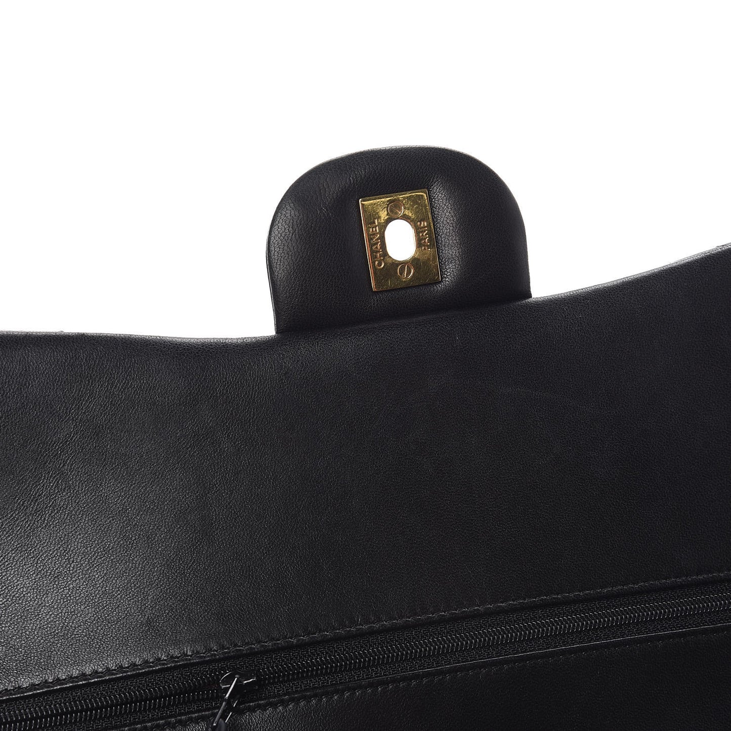 Lambskin Quilted Jumbo Double Flap Black