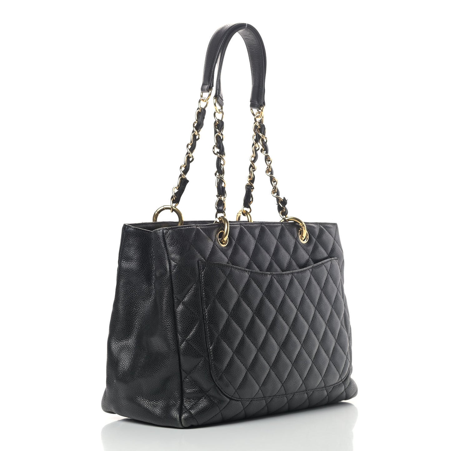 Caviar Quilted Grand Shopping Tote GST Black