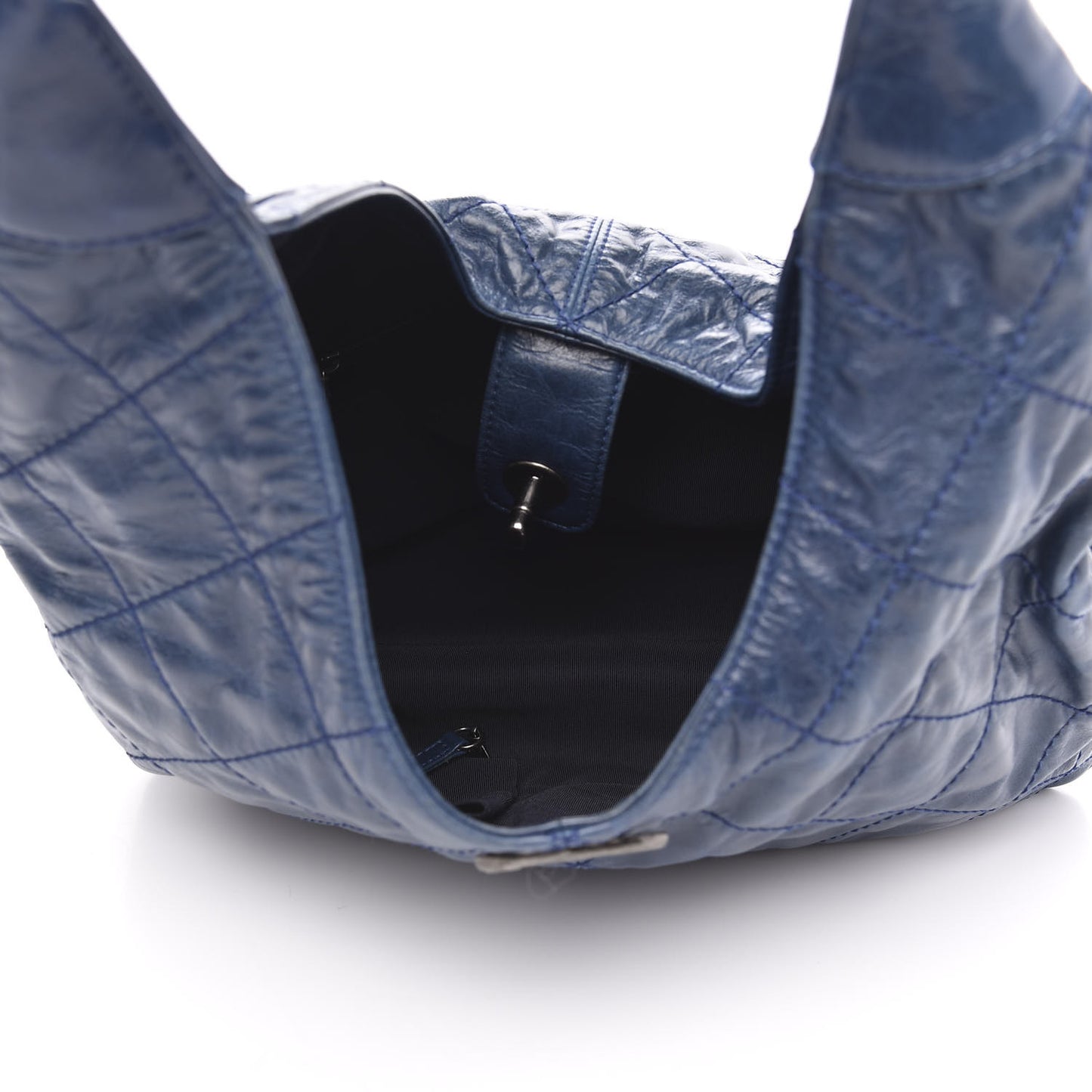 Aged Calfskin Quilted Coco Supple Hobo Blue