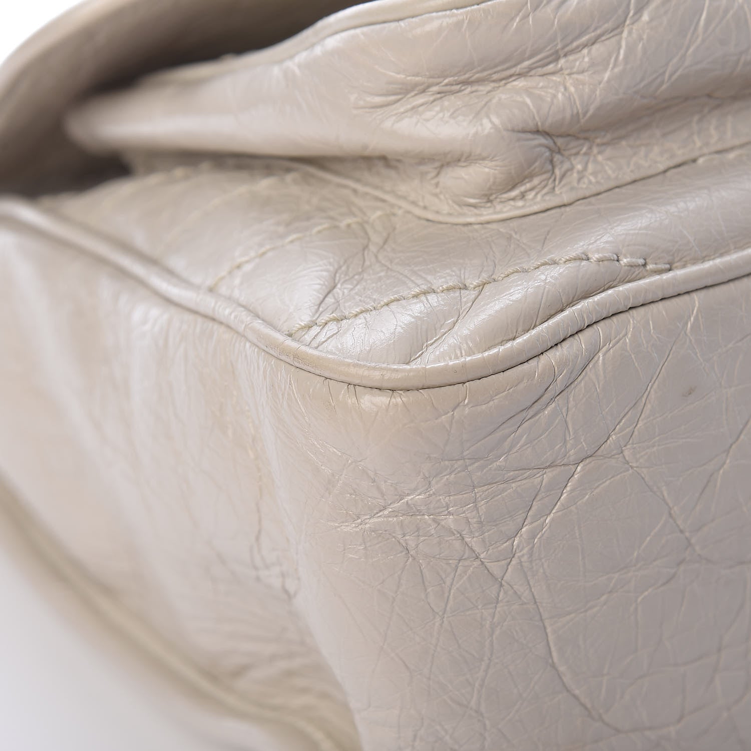 Saint Laurent Crinkled Calfskin Matelasse Monogram Medium Niki Chain Satchel Ivory 10 of 14