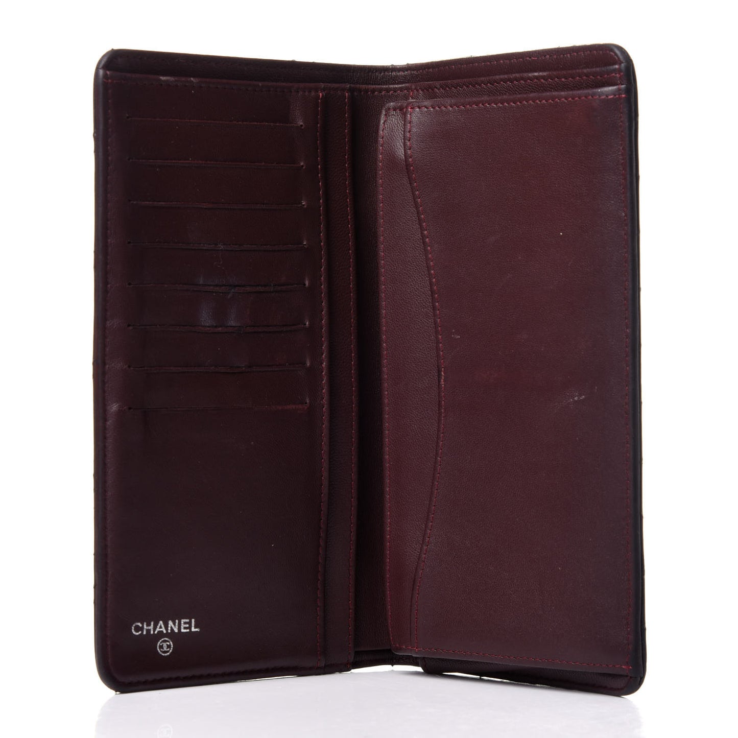 Lambskin Quilted Yen Wallet Black