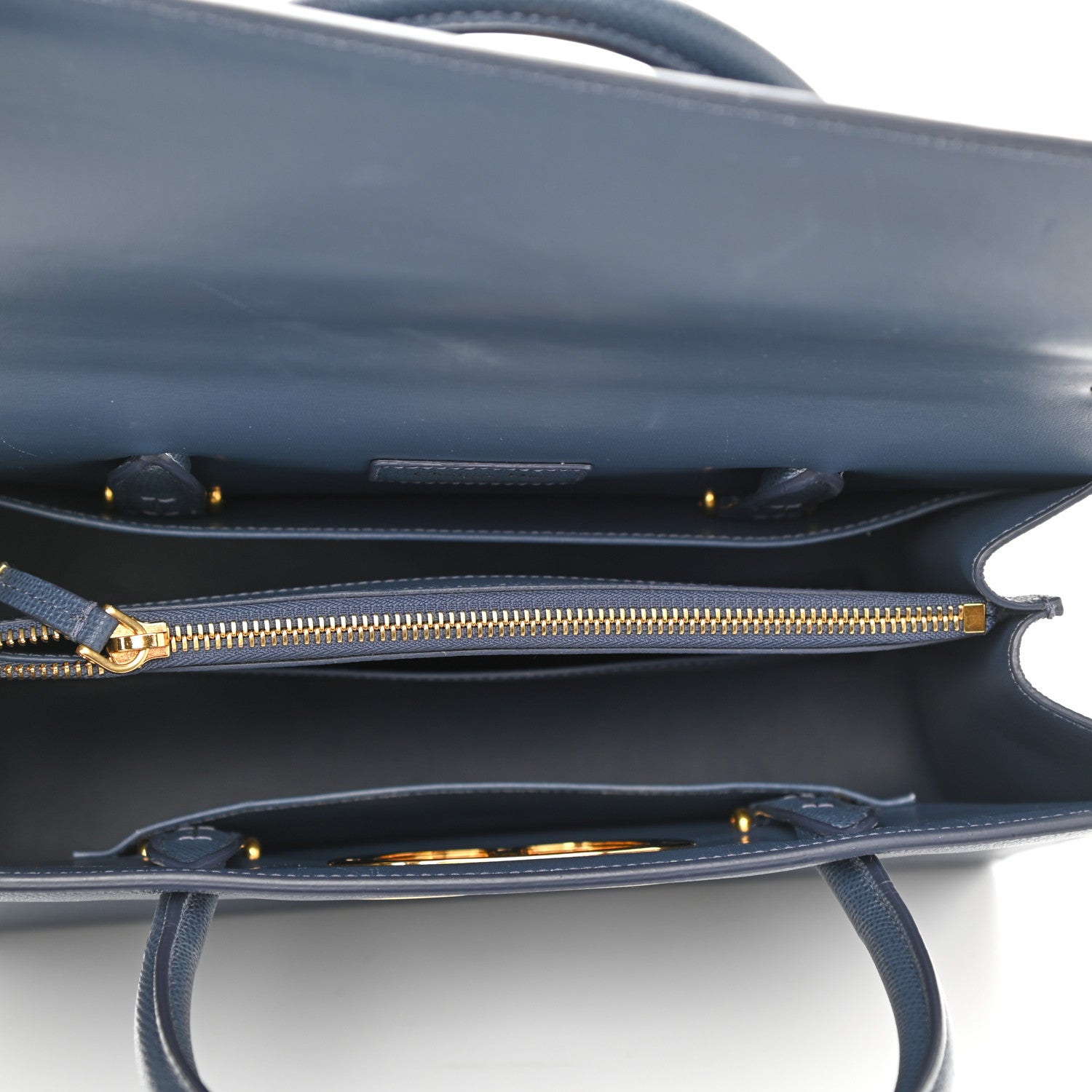 Christian Dior Grained Calfskin Large St. Honore Tote Blue 5 of 7