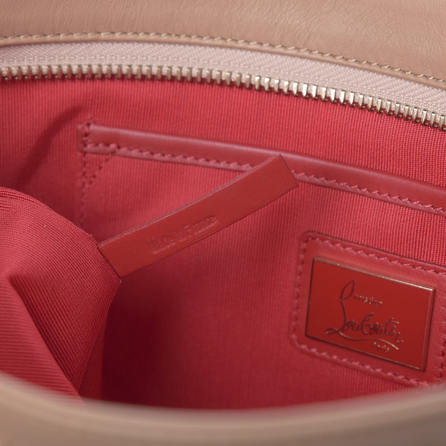 Christian Louboutin Calfskin Studded Loubiposh Chain Clutch Nude 9 of 13