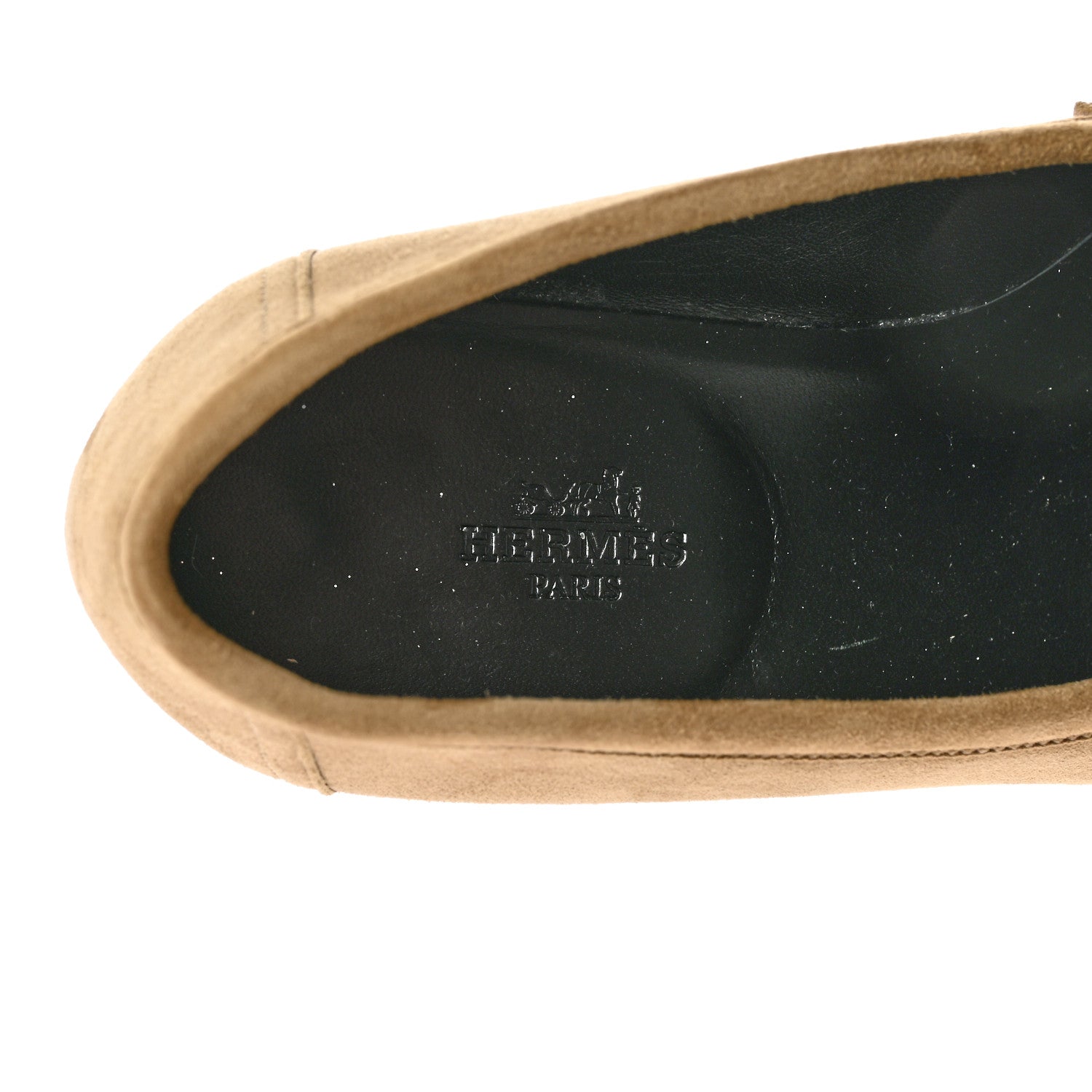 Hermes Suede Goatskin Womens Royal Loafers 37 Beige 7 of 13