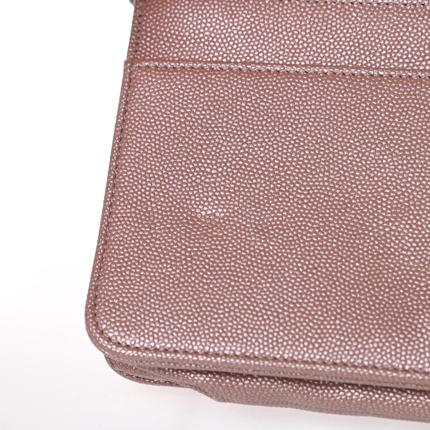 Chanel Metallic Caviar Chevron Quilted Vintage Mademoiselle Wallet On Chain WOC Pink 12 of 12