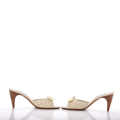 Louis Vuitton Mini Lin Bow Mules 37.5 Dune 6 of 13