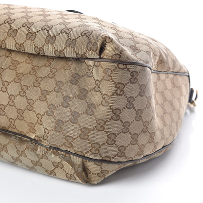Gucci Monogram Margaux Calfskin Medium Emily Hobo Beige Ebony Cocoa 11 of 11