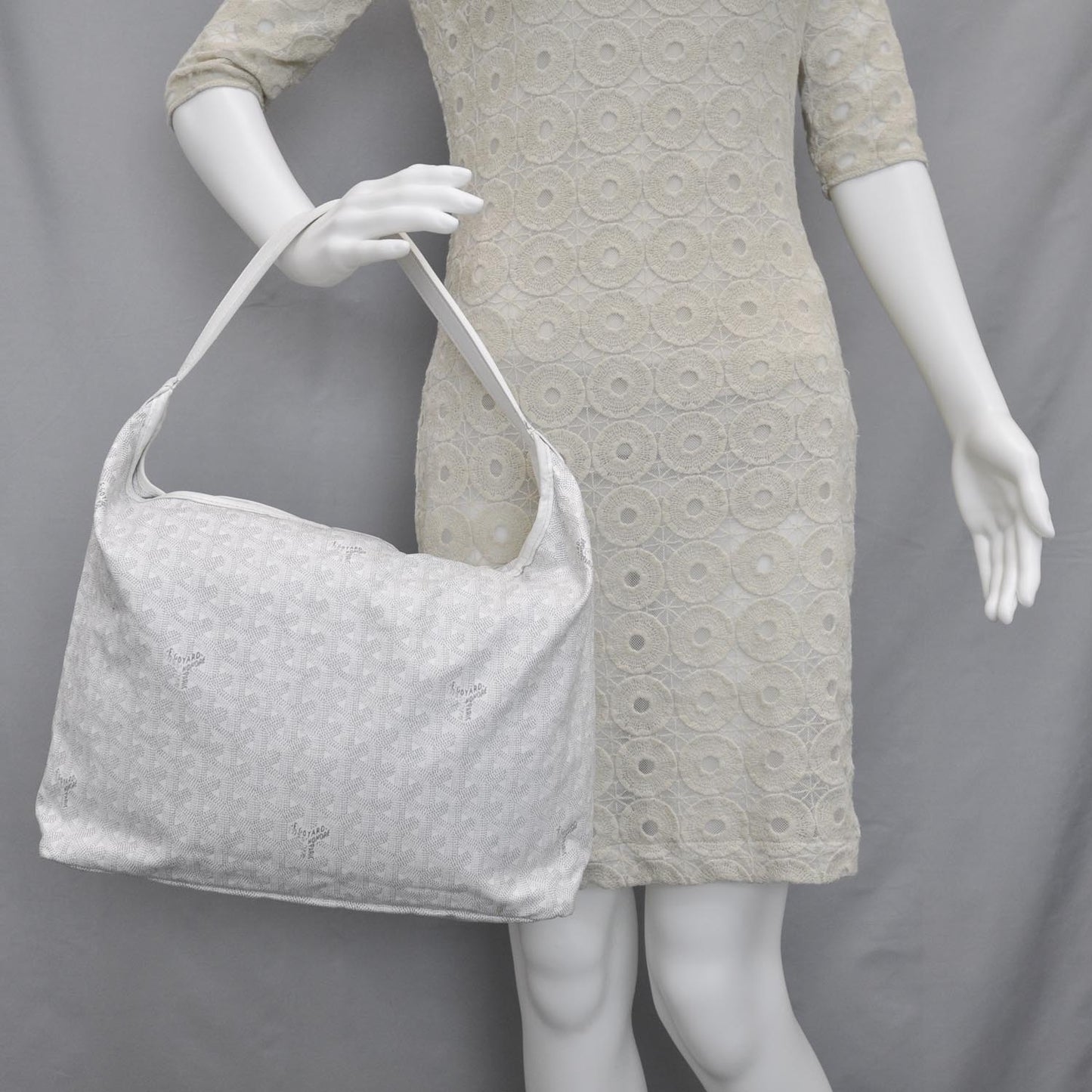 Goyardine Fidji Zip Hobo White