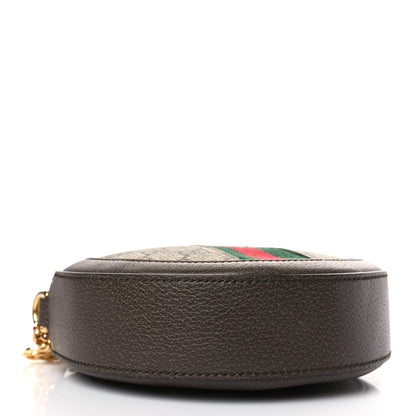Gucci GG Supreme Monogram Web Mini Ophidia Round Shoulder Bag Brown 4 of 10