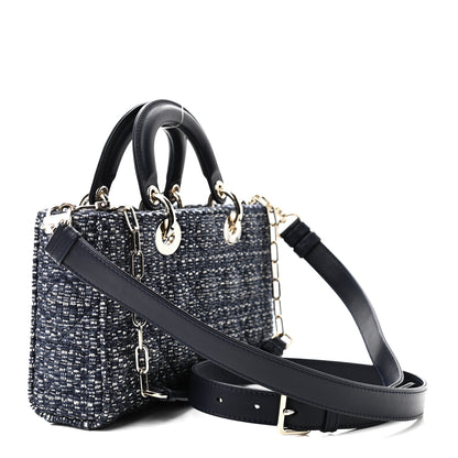 Christian Dior Tweed Cannage Lady D-Joy Blue 3 of 10
