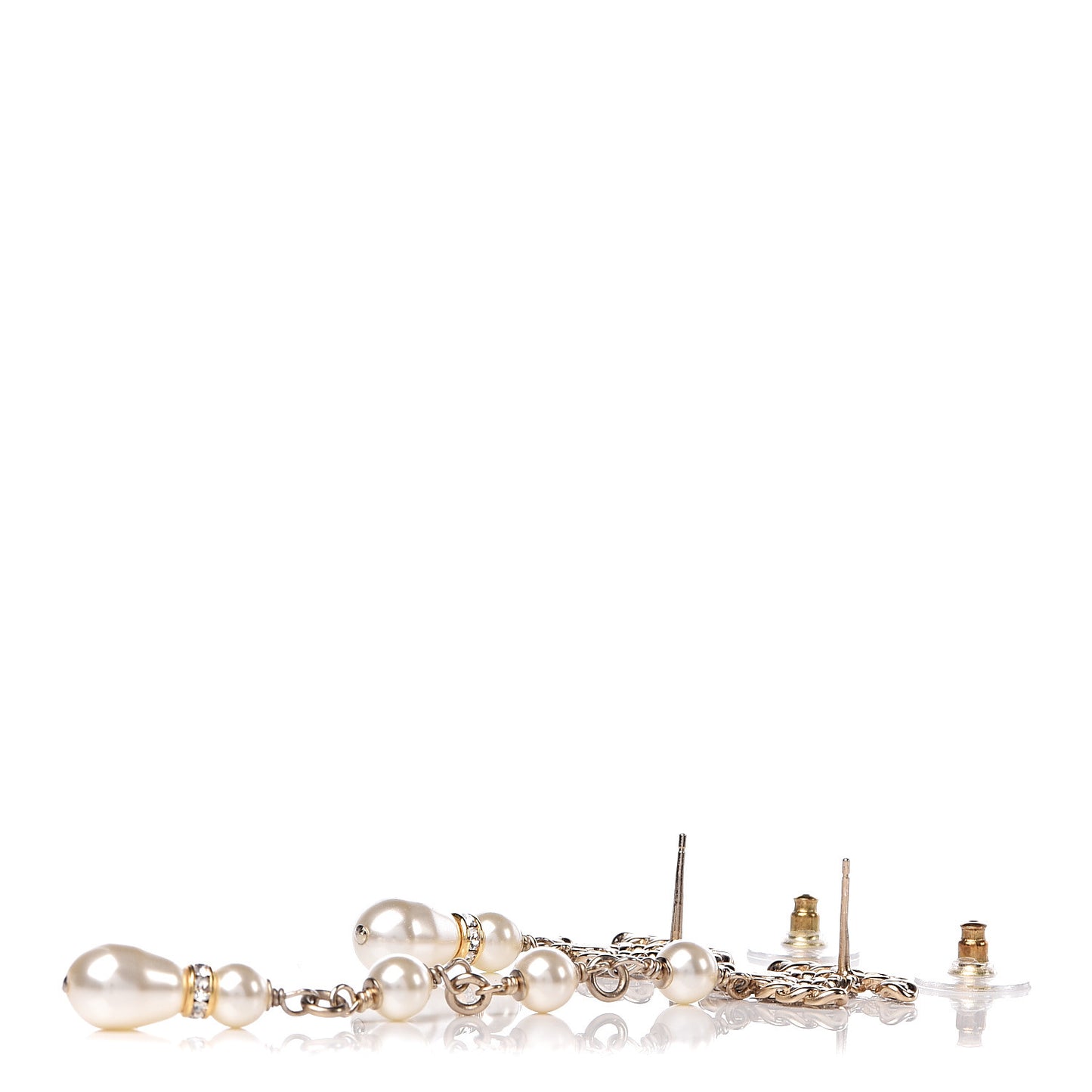 Crystal Pearl Pearls Coronation Uneven Earrings Gold