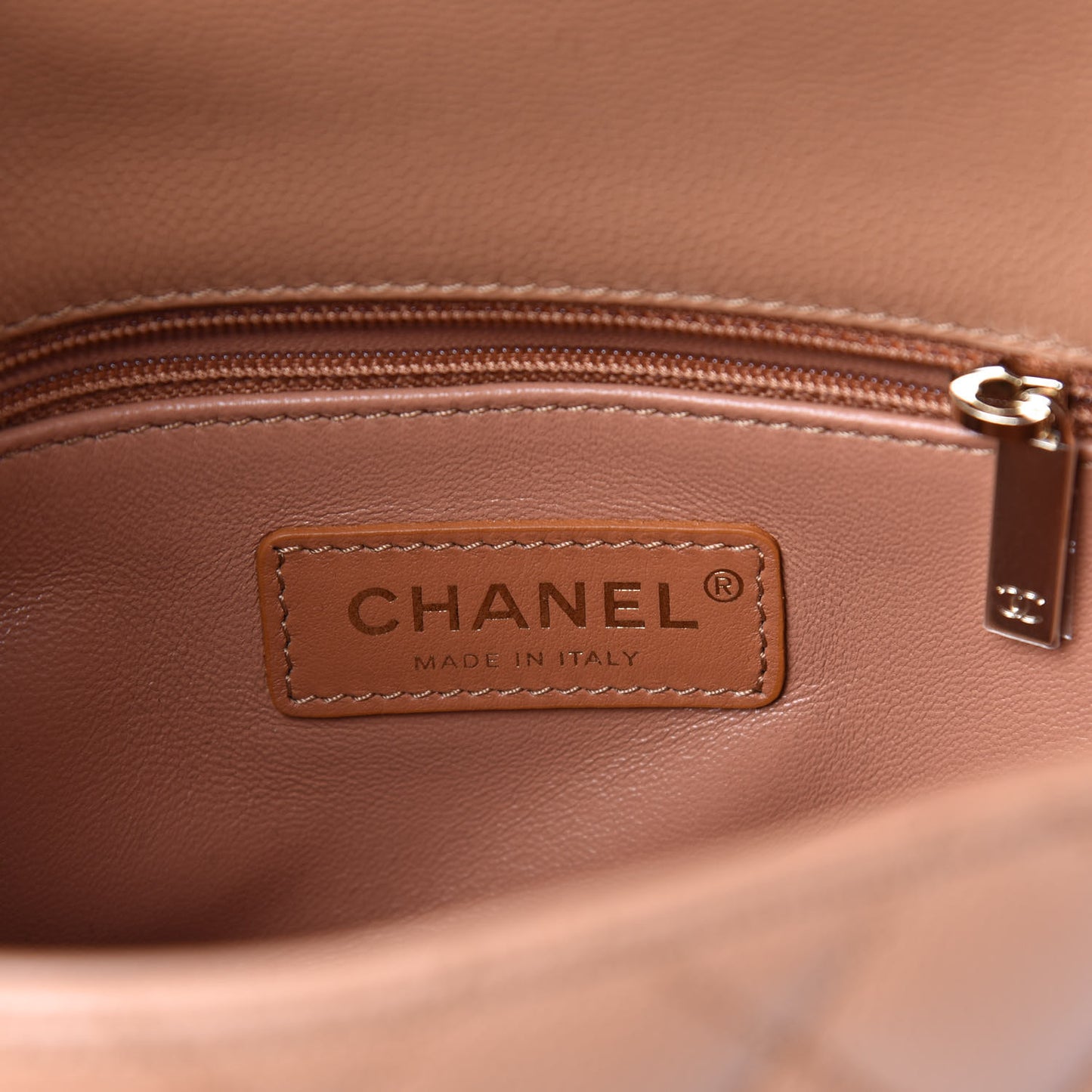 Caviar Quilted Mini Coco Handle Flap Brown