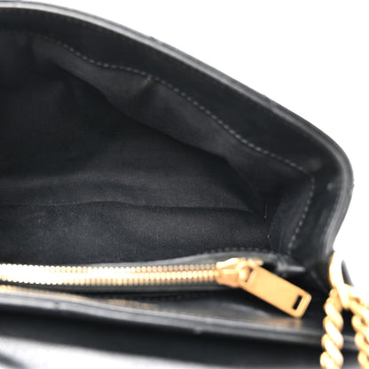 Saint Laurent Calfskin Y Quilted Monogram Small Loulou Chain Satchel Black Black 5 of 14