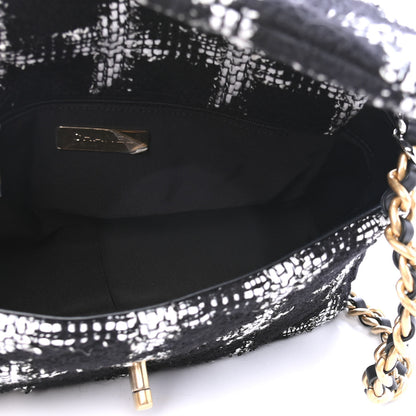 Chanel Tweed Quilted Medium Chanel 19 Flap Black White 4 of 4