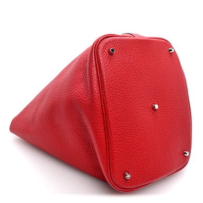 Hermes Taurillon Clemence Picotin Lock 26 GM Rouge Casaque 4 of 10