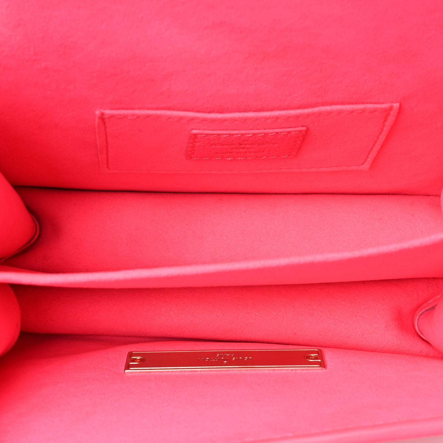 Grained Calfskin Tufted Monogram Mini Dauphine Fluo Pink