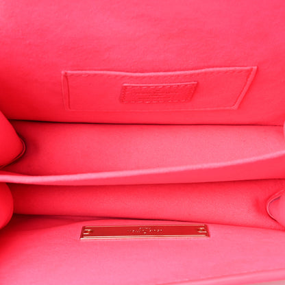 Louis Vuitton Grained Calfskin Tufted Monogram Mini Dauphine Fluo Pink 5 of 9