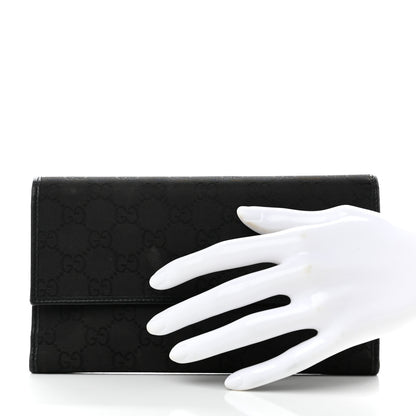 Gucci Monogram Nylon Continental Wallet Black 2 of 7