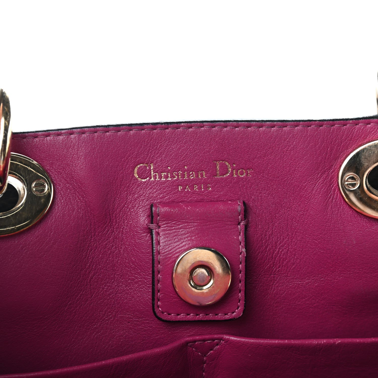 Christian Dior Bullcalf Medium Diorissimo Tote Black Rose Indien 7 of 11