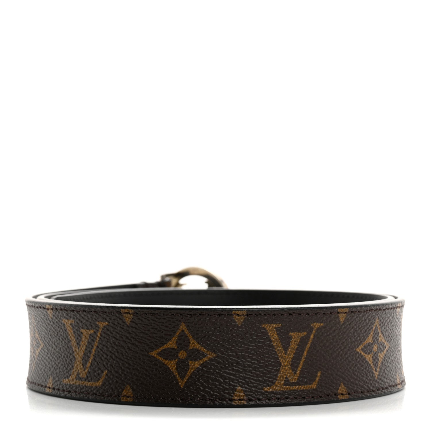 Louis Vuitton Monogram Calfskin 20mm LV Circle Reversible Belt 90 36 Black 2 of 7