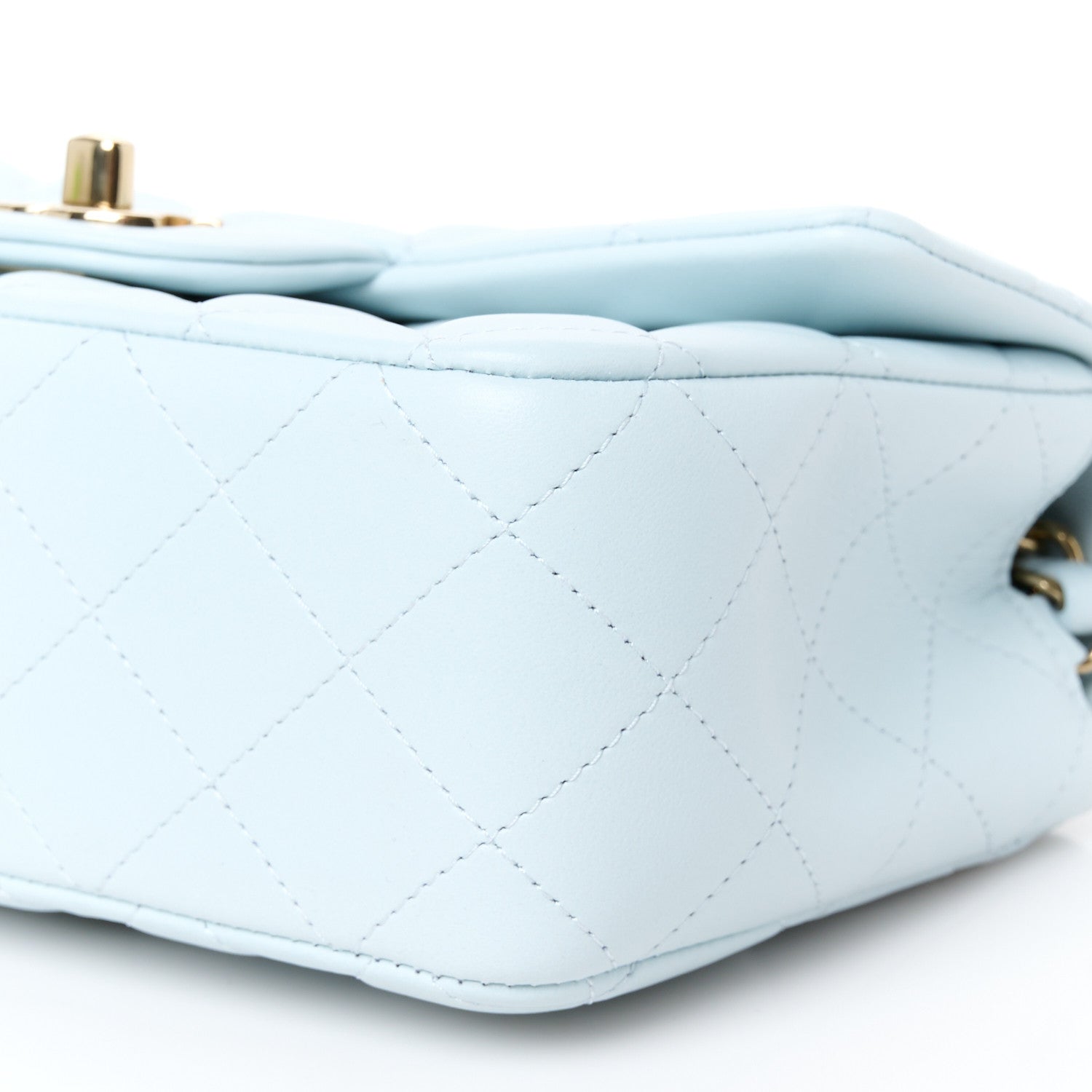 Chanel Lambskin Quilted Mini Rectangular Flap Light Blue 11 of 12
