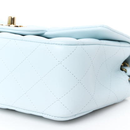 Chanel Lambskin Quilted Mini Rectangular Flap Light Blue 11 of 12