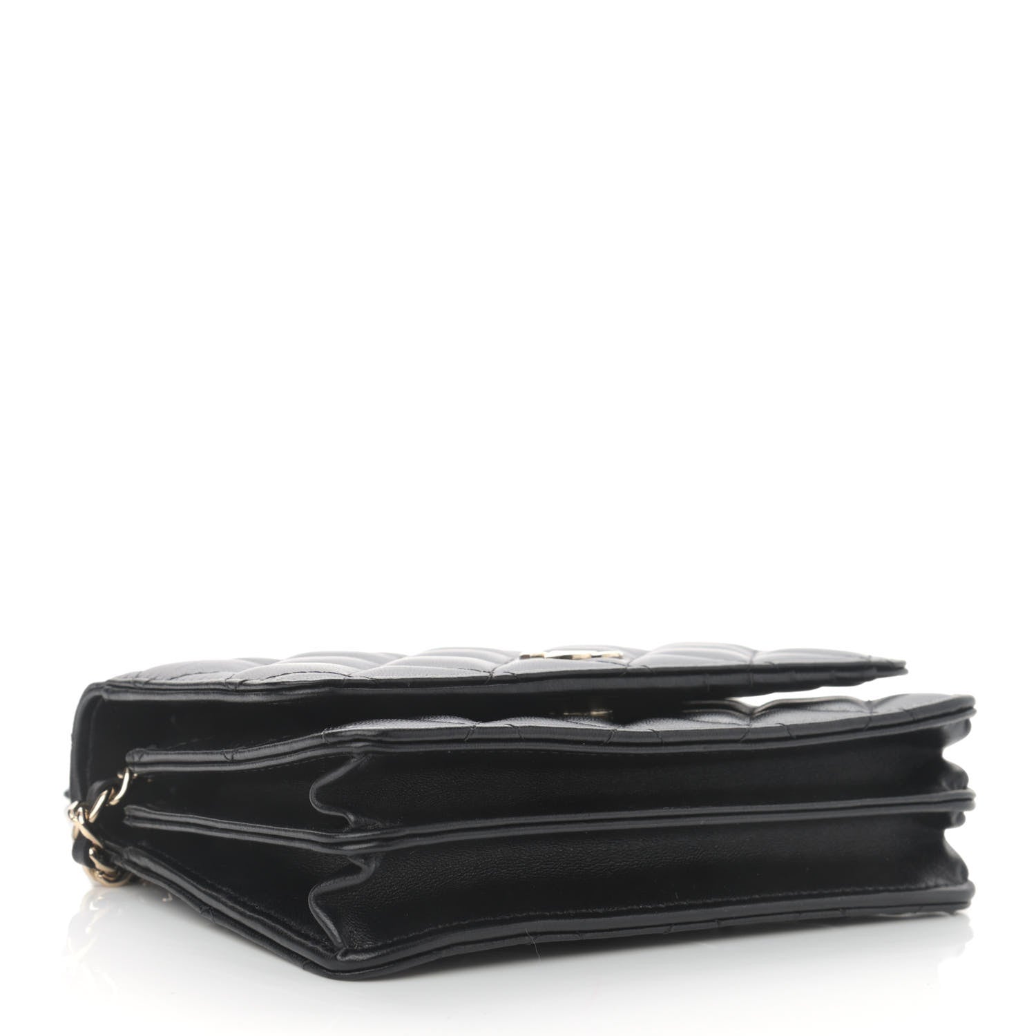 Chanel Lambskin Quilted Mini Camellia Bow Wallet On Chain WOC Black 4 of 11