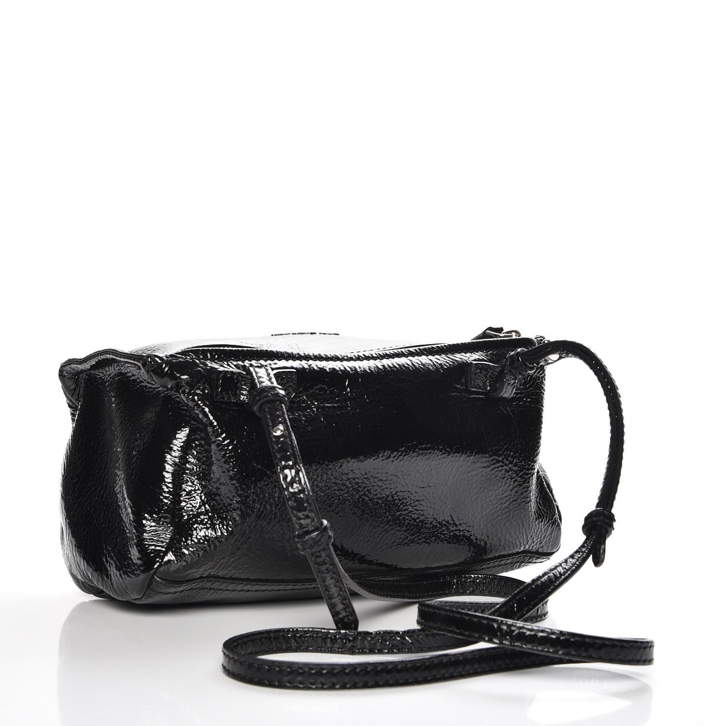 Crinkled Patent Mini Pandora Black