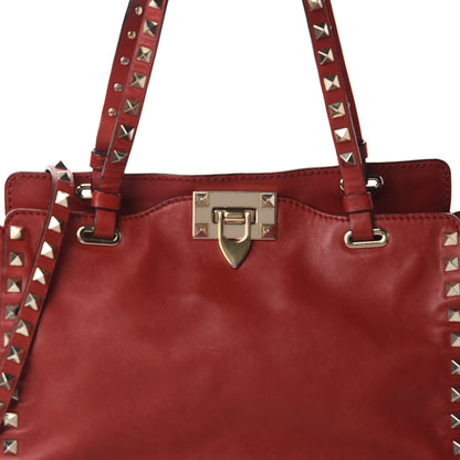 Valentino Garavani Vitello Small Rockstud Tote Rosso Valentino 12 of 12