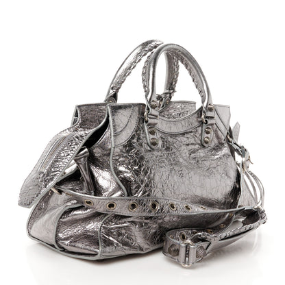 Balenciaga Metallic Agneau Arena Neo Cagole City Silver 3 of 12