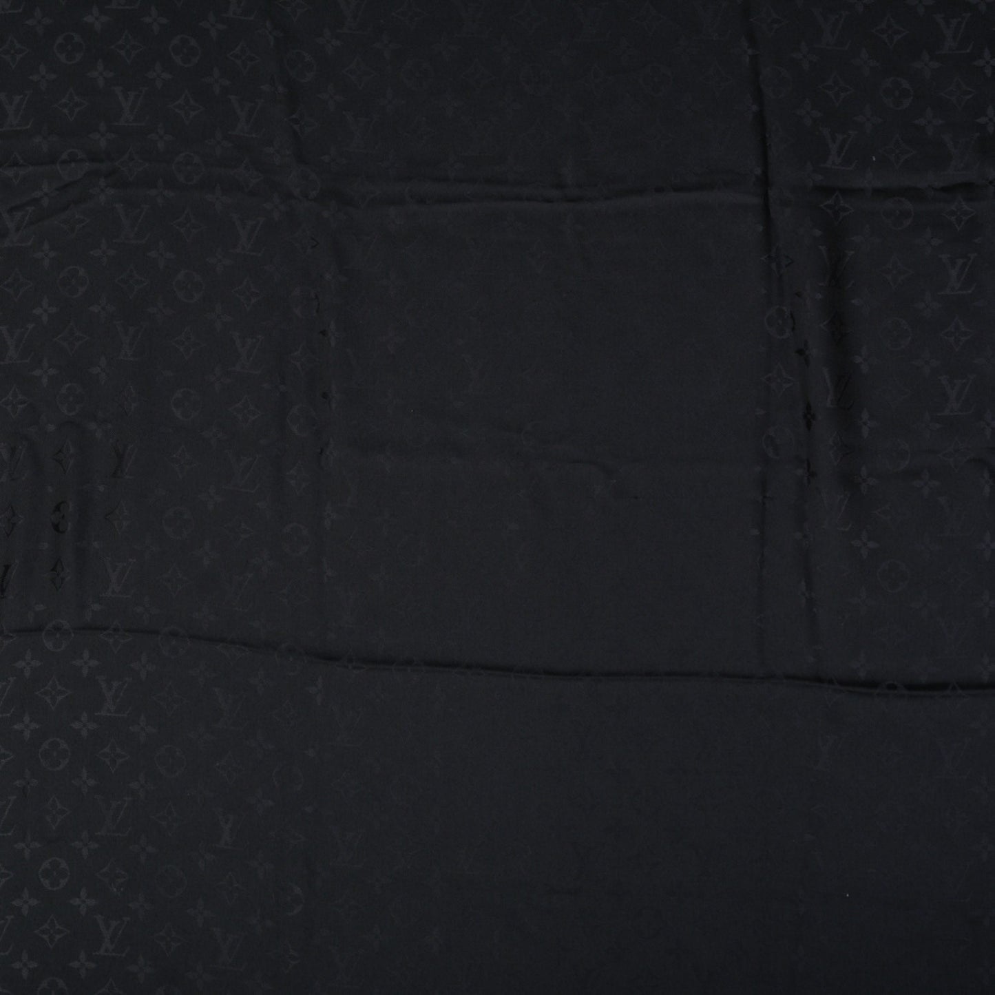 Silk Wool Monogram Shawl Black