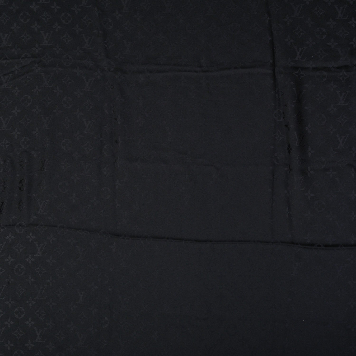 Louis Vuitton Silk Wool Monogram Shawl Black 1 of 5